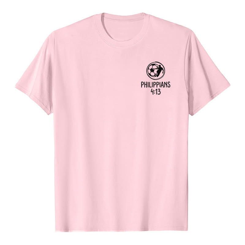 Christianartworkshop Philippiens 4:13 T-shirt à manches courtes premium avec croix de football - image 10