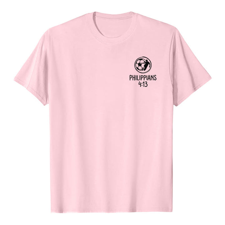 Christianartworkshop Philippiens 4:13 T-shirt à manches courtes premium avec croix de football - image 10