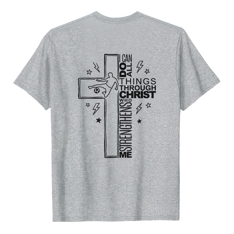 Christianartworkshop Philippiens 4:13 T-shirt à manches courtes premium avec croix de football - image 2