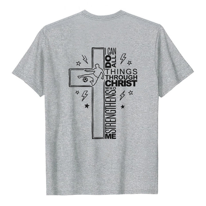 Christianartworkshop Philippiens 4:13 T-shirt à manches courtes premium avec croix de football - image 2