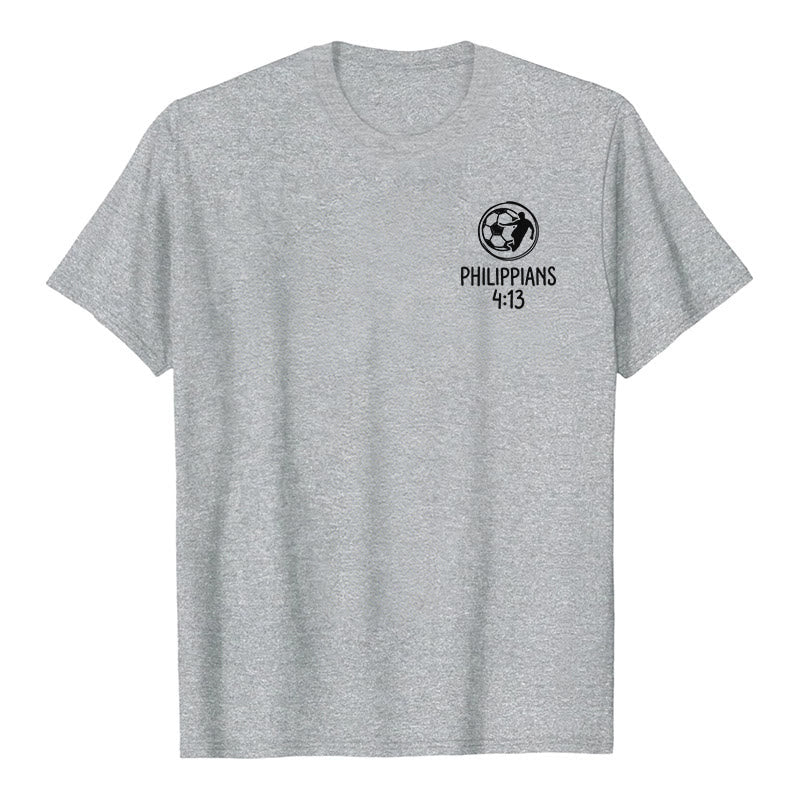 Christianartworkshop Philippiens 4:13 T-shirt à manches courtes premium avec croix de football - image 1
