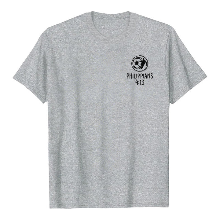 Christianartworkshop Philippiens 4:13 T-shirt à manches courtes premium avec croix de football - image 1