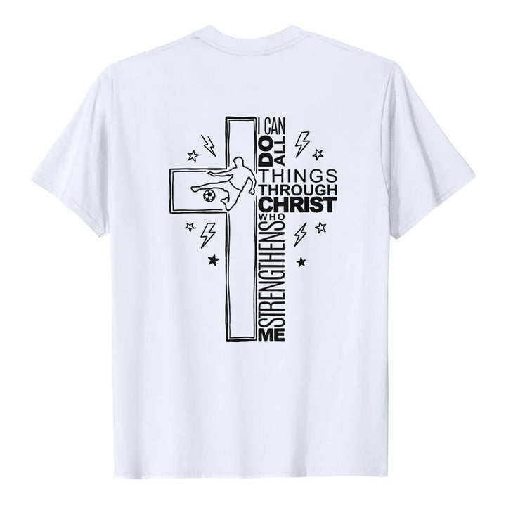 Christianartworkshop Philippiens 4:13 T-shirt à manches courtes premium avec croix de football - image 8