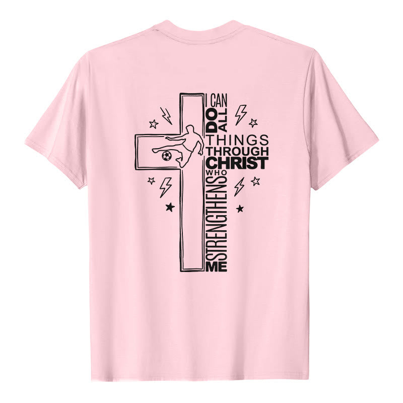 Christianartworkshop Philippiens 4:13 T-shirt à manches courtes premium avec croix de football - image 11