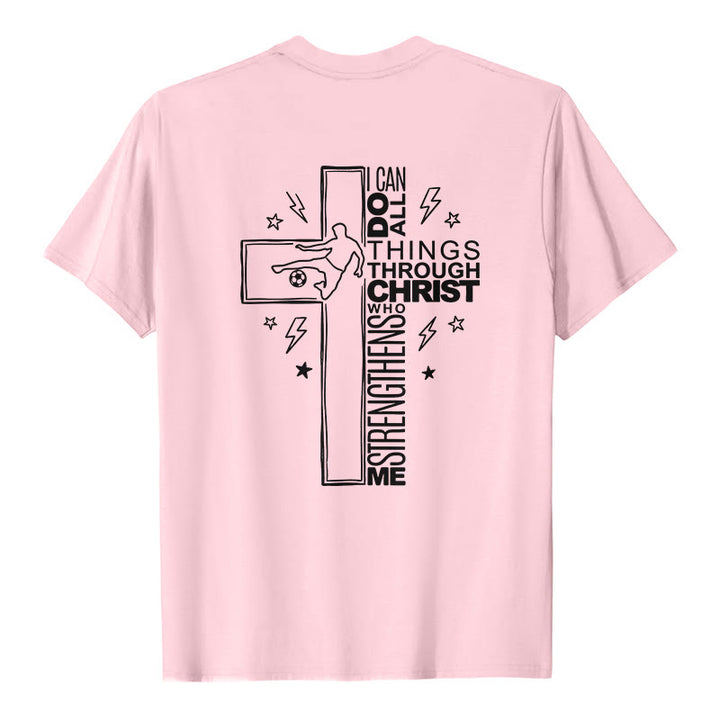 Christianartworkshop Philippiens 4:13 T-shirt à manches courtes premium avec croix de football - image 11
