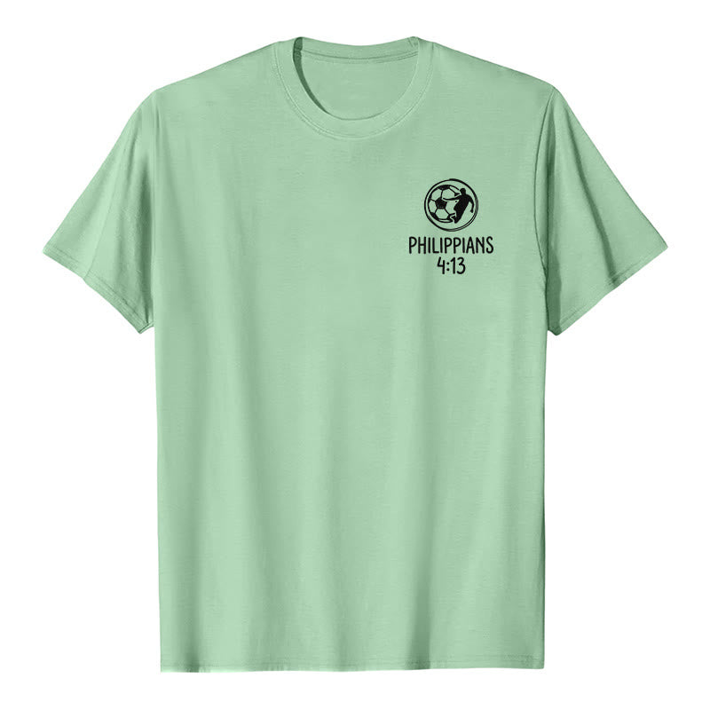 Christianartworkshop Philippiens 4:13 T-shirt à manches courtes premium avec croix de football - image 16