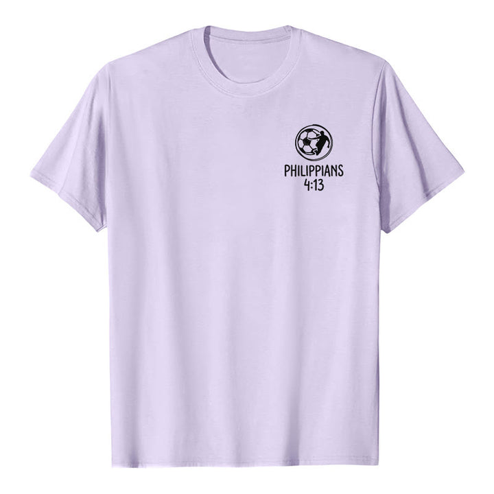 Christianartworkshop Philippiens 4:13 T-shirt à manches courtes premium avec croix de football - image 13