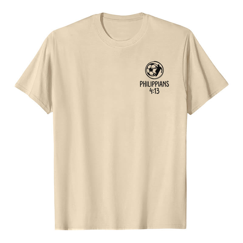 Christianartworkshop Philippiens 4:13 T-shirt à manches courtes premium avec croix de football - image 25