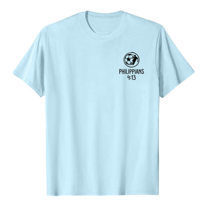 Christianartworkshop Philippiens 4:13 T-shirt à manches courtes premium avec croix de football - image 22