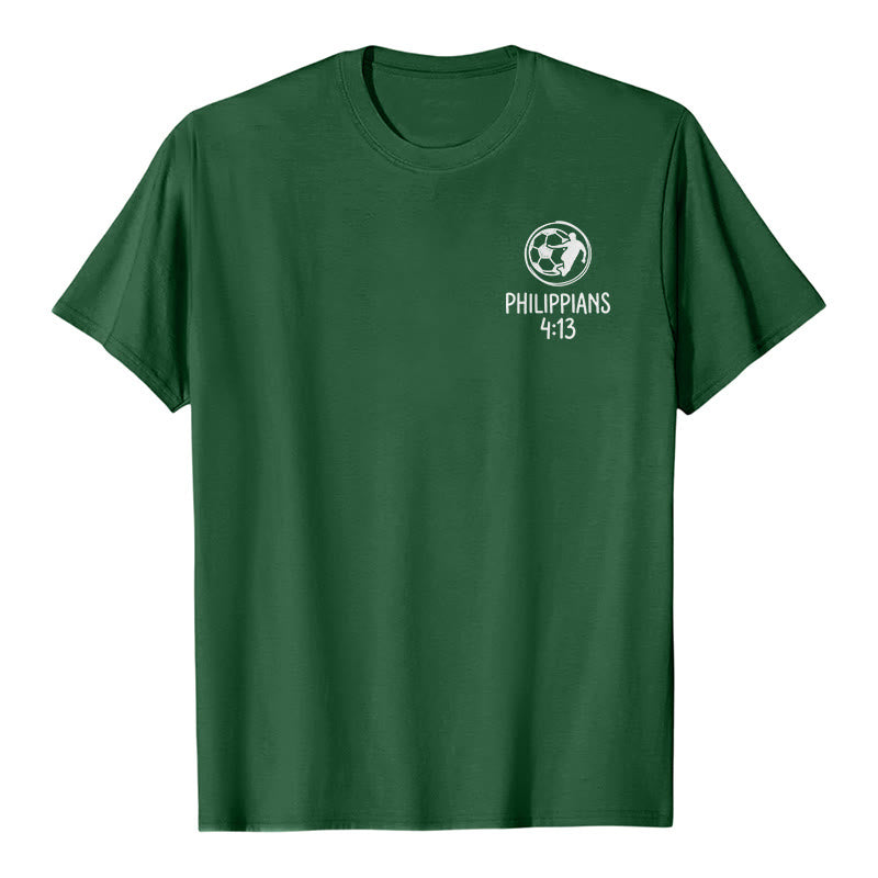 Christianartworkshop Philippiens 4:13 T-shirt à manches courtes premium avec croix de football - image 19