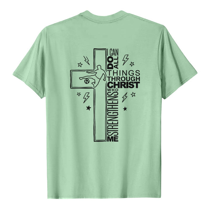 Christianartworkshop Philippiens 4:13 T-shirt à manches courtes premium avec croix de football - image 17
