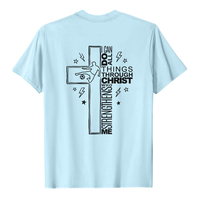 Christianartworkshop Philippiens 4:13 T-shirt à manches courtes premium avec croix de football - image 23