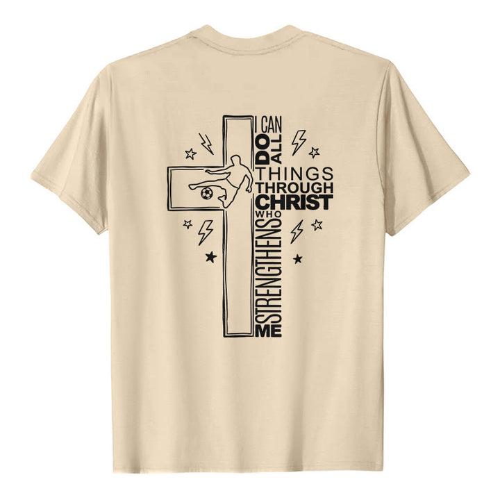 Christianartworkshop Philippiens 4:13 T-shirt à manches courtes premium avec croix de football - image 26