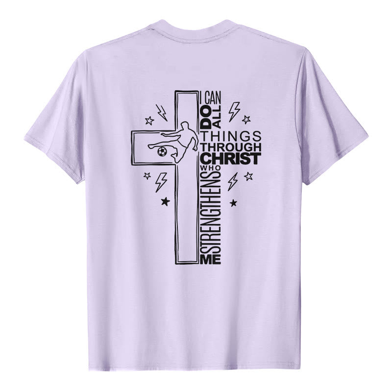 Christianartworkshop Philippiens 4:13 T-shirt à manches courtes premium avec croix de football - image 14