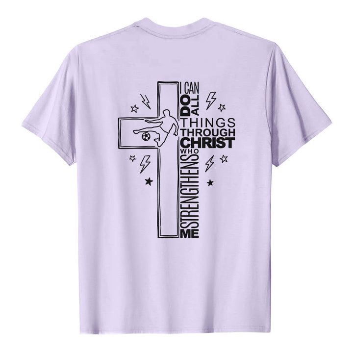 Christianartworkshop Philippiens 4:13 T-shirt à manches courtes premium avec croix de football - image 14