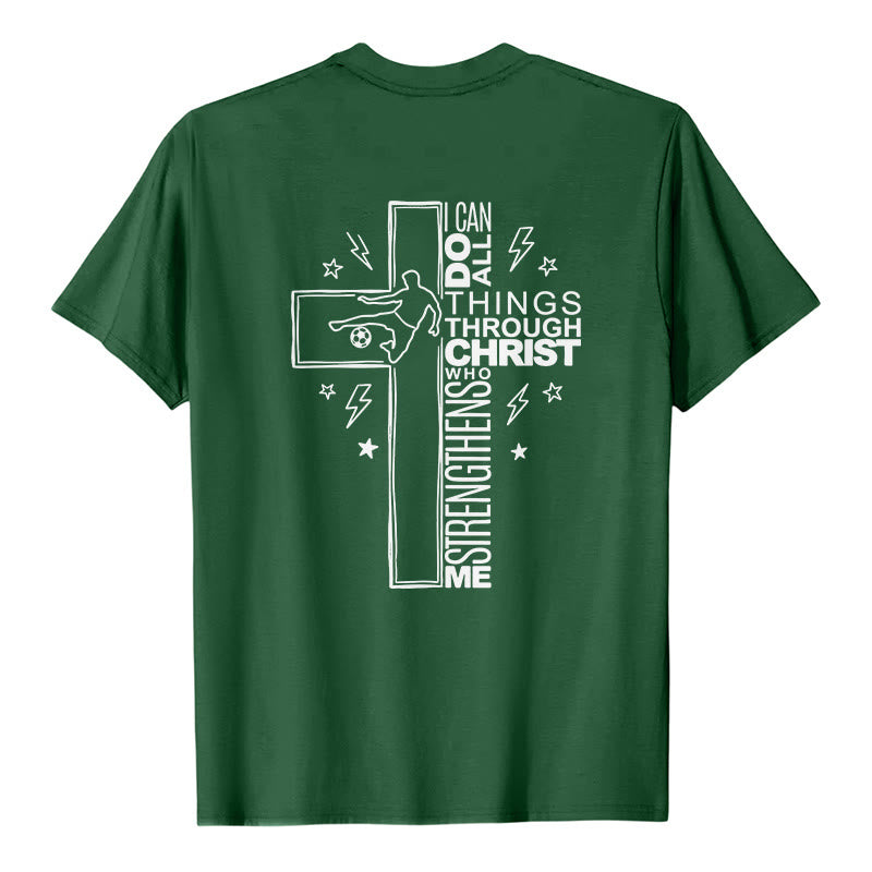 Christianartworkshop Philippiens 4:13 T-shirt à manches courtes premium avec croix de football - image 20