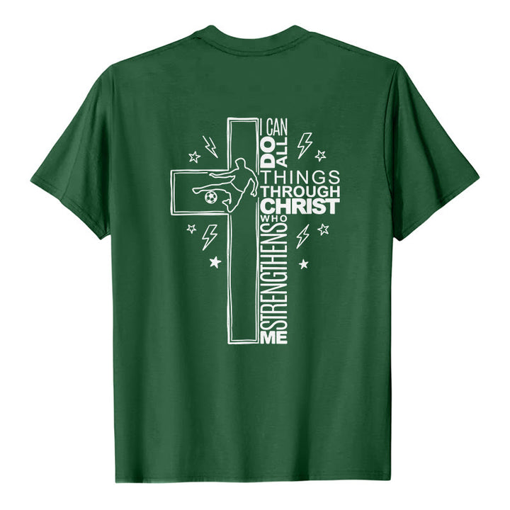 Christianartworkshop Philippiens 4:13 T-shirt à manches courtes premium avec croix de football - image 20
