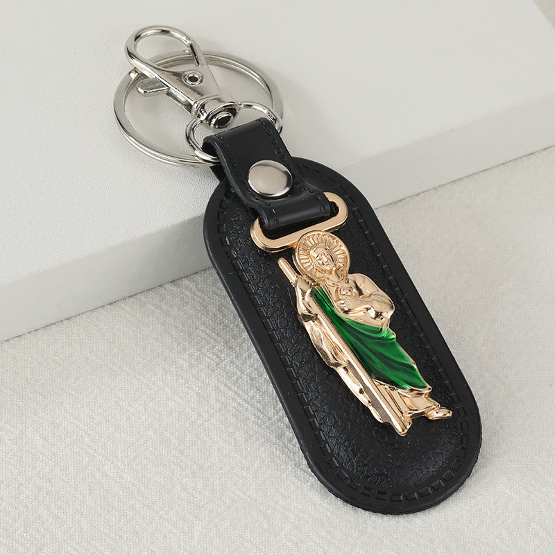 Christianartworkshop Porte-clés dévotionnel Notre-Dame de Guadalupe : Emblème de la grâce mariale et de la protection spirituelle - Robe verte et Saint Jude - image 8