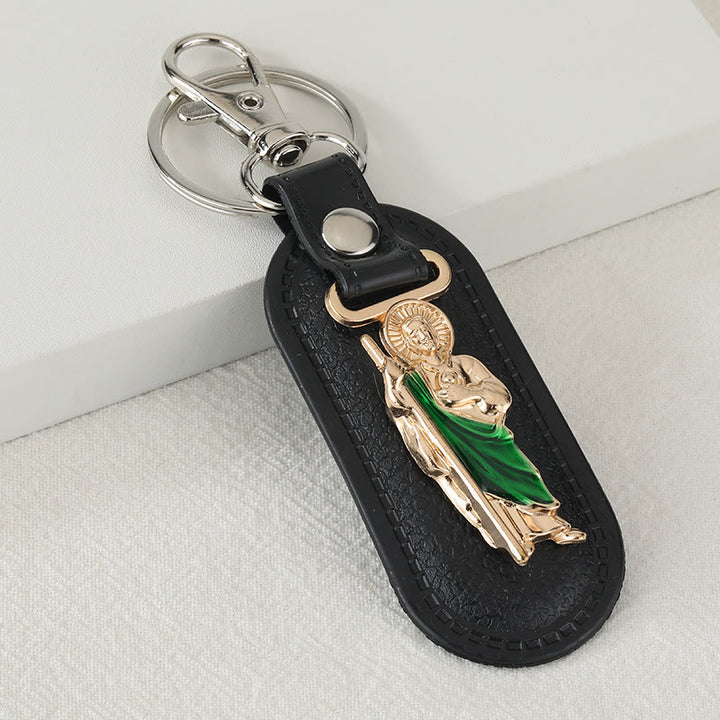 Christianartworkshop Porte-clés dévotionnel Notre-Dame de Guadalupe : Emblème de la grâce mariale et de la protection spirituelle - Robe verte et Saint Jude - image 8