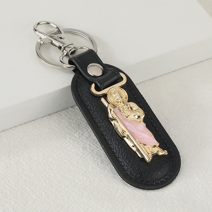 Christianartworkshop Porte-clés dévotionnel Notre-Dame de Guadalupe : Emblème de la grâce mariale et de la protection spirituelle - Robe rose et St. Jude - image 9