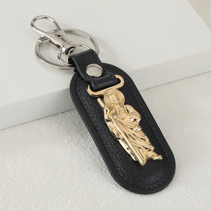 Christianartworkshop Porte-clés dévotionnel Notre-Dame de Guadalupe : Emblème de la grâce mariale et de la protection spirituelle - Robe d'or et Saint Jude - image 10