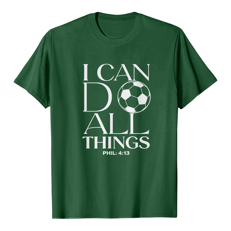 Christianartworkshop Phil 4:13 Je peux tout faire - T-shirt premium à manches courtes pour le football - Vert foncé - 2XL - image 6