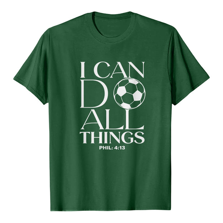 Christianartworkshop Phil 4:13 Je peux tout faire - T-shirt premium à manches courtes pour le football - Vert foncé - 2XL - image 6