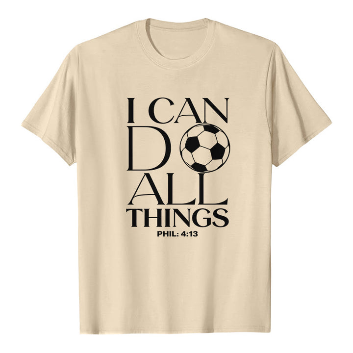 Christianartworkshop Phil 4:13 Je peux tout faire - T-shirt premium à manches courtes pour le football - Beige - 2XL - image 8