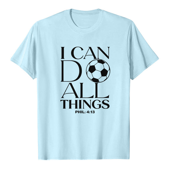 Christianartworkshop Phil 4:13 Je peux tout faire - T-shirt premium à manches courtes pour le football - Bleu - 2XL - image 7