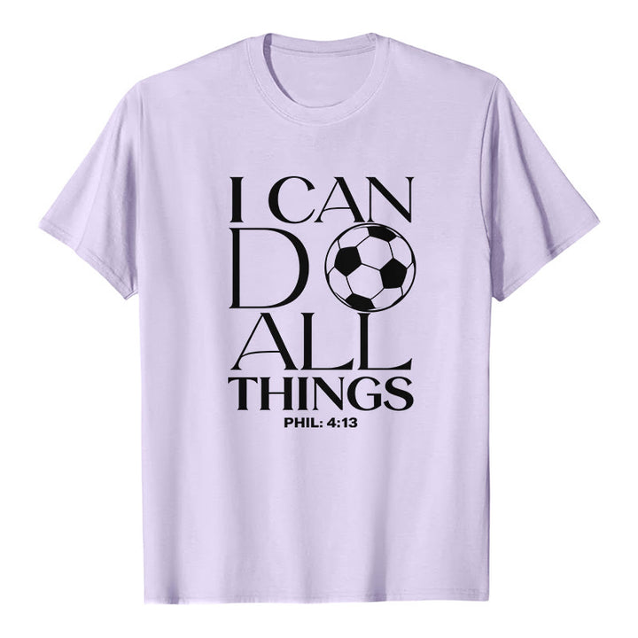Christianartworkshop Phil 4:13 Je peux tout faire - T-shirt premium à manches courtes pour le football - Violet - 2XL - image 4