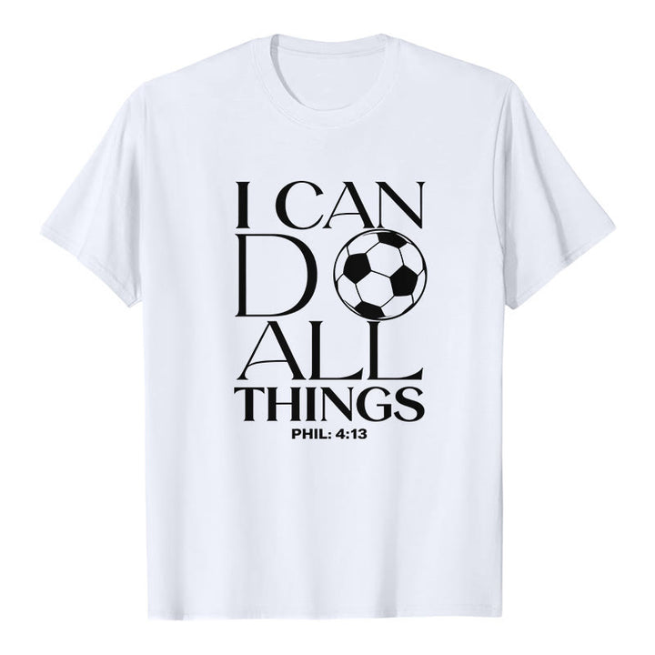 Christianartworkshop Phil 4:13 Je peux tout faire - T-shirt premium à manches courtes pour le football - Blanc - 2XL - image 2