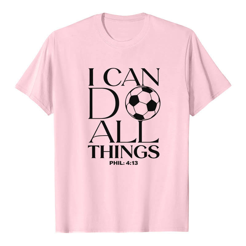 Christianartworkshop Phil 4:13 Je peux tout faire - T-shirt premium à manches courtes pour le football - Rose - 2XL - image 3