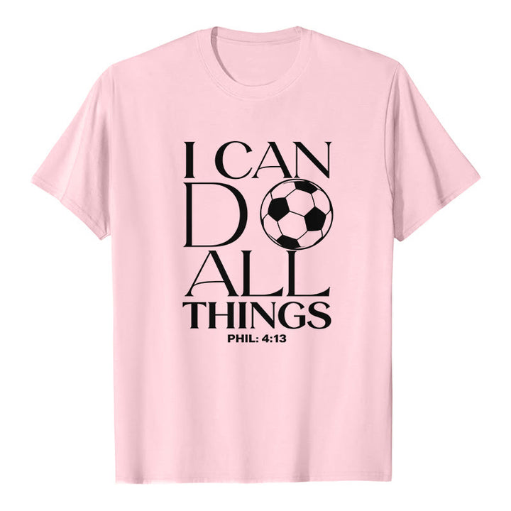 Christianartworkshop Phil 4:13 Je peux tout faire - T-shirt premium à manches courtes pour le football - Rose - 2XL - image 3