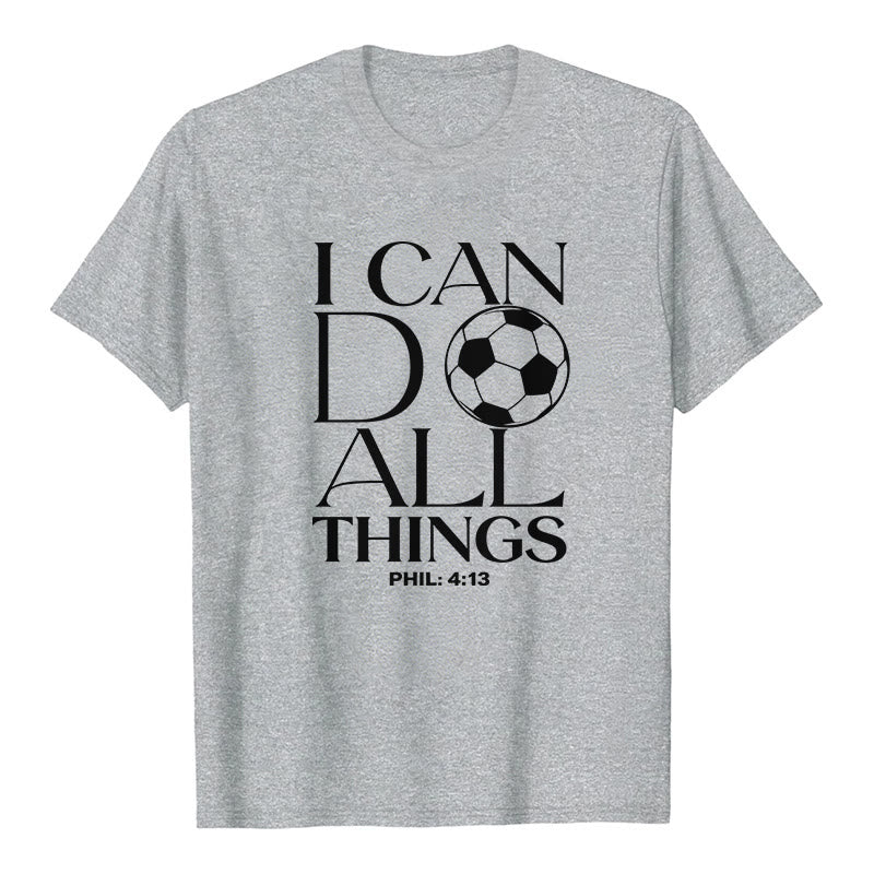Christianartworkshop Phil 4:13 Je peux tout faire - T-shirt premium à manches courtes pour le football - Gris - 2XL - image 0