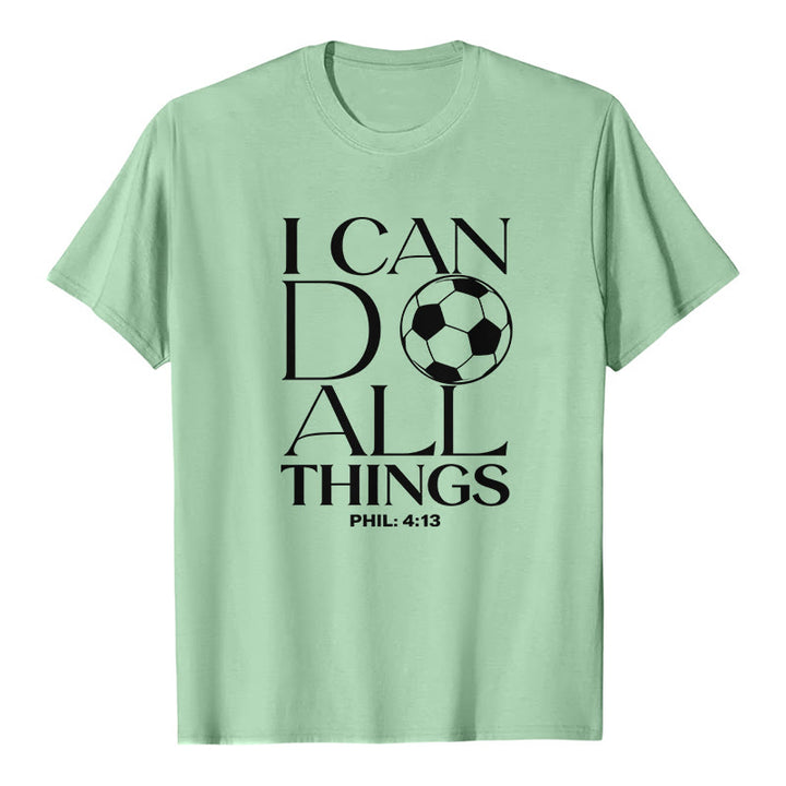 Christianartworkshop Phil 4:13 Je peux tout faire - T-shirt premium à manches courtes pour le football - Vert clair - 2XL - image 5