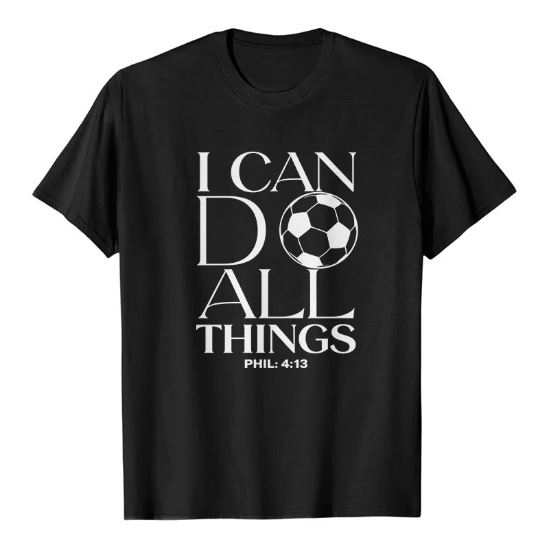 Christianartworkshop Phil 4:13 Je peux tout faire - T-shirt premium à manches courtes pour le football - Noir - 2XL - image 1
