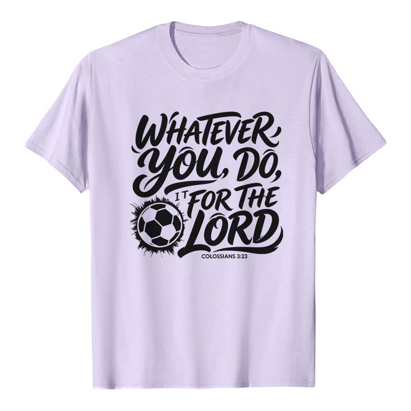 Christianartworkshop Quoi que tu fasses, fais-le pour le Seigneur - T-shirt premium avec verset de football - Violet - 2XL - image 2