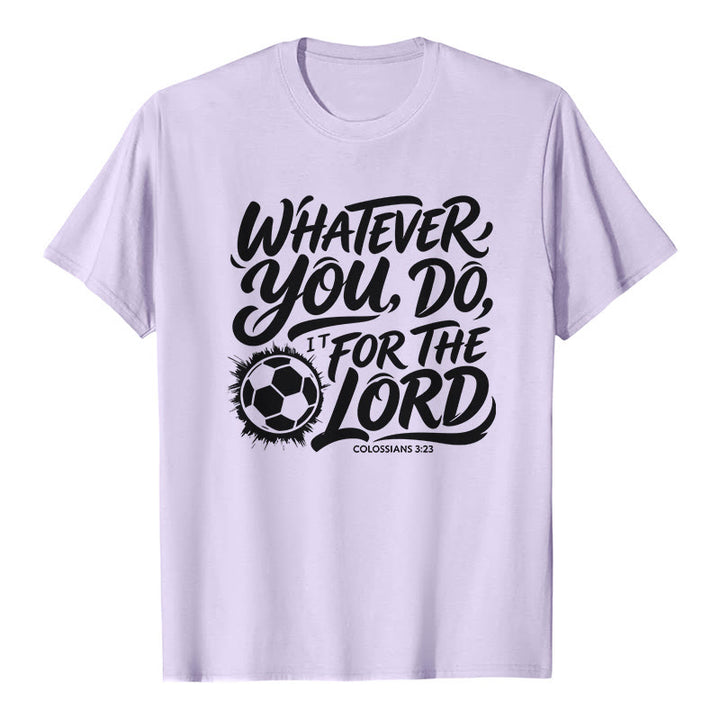 Christianartworkshop Quoi que tu fasses, fais-le pour le Seigneur - T-shirt premium avec verset de football - Violet - 2XL - image 2
