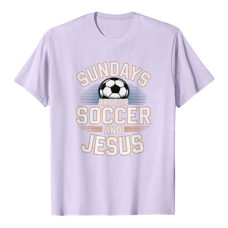 Christianartworkshop T-shirt premium « Le dimanche, c'est foot et Jésus » - Football et Foi - Violet - 2XL - image 3