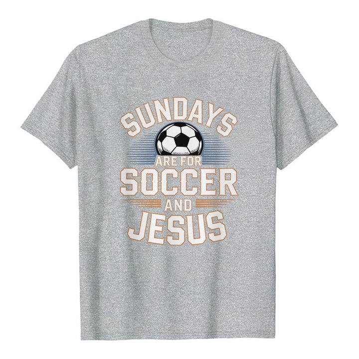 Christianartworkshop T-shirt premium « Le dimanche, c'est foot et Jésus » - Football et Foi - Gris - 2XL - image 8