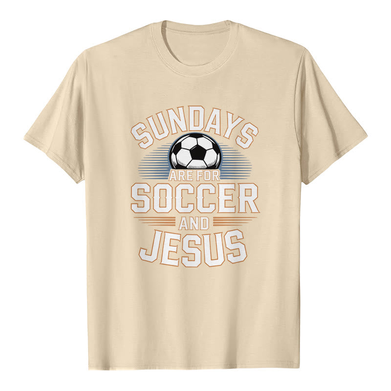 Christianartworkshop T-shirt premium « Le dimanche, c'est foot et Jésus » - Football et Foi - Beige - 2XL - image 7