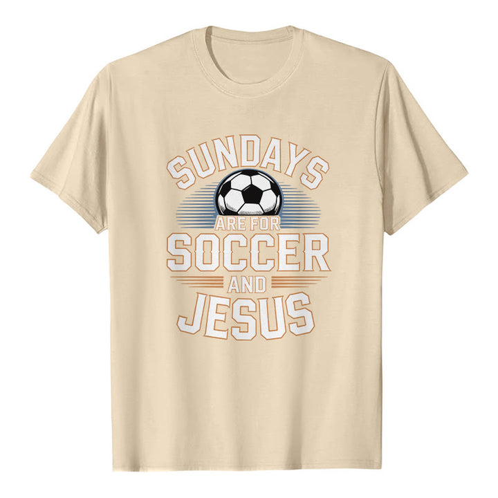 Christianartworkshop T-shirt premium « Le dimanche, c'est foot et Jésus » - Football et Foi - Beige - 2XL - image 7