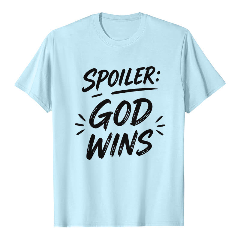 Christianartworkshop Spoiler : T-shirt premium à manches courtes God Wins - Bleu - 2XL - image 7