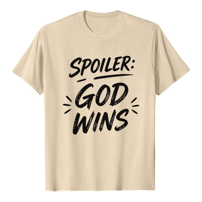 Christianartworkshop Spoiler : T-shirt premium à manches courtes God Wins - Beige - 2XL - image 8