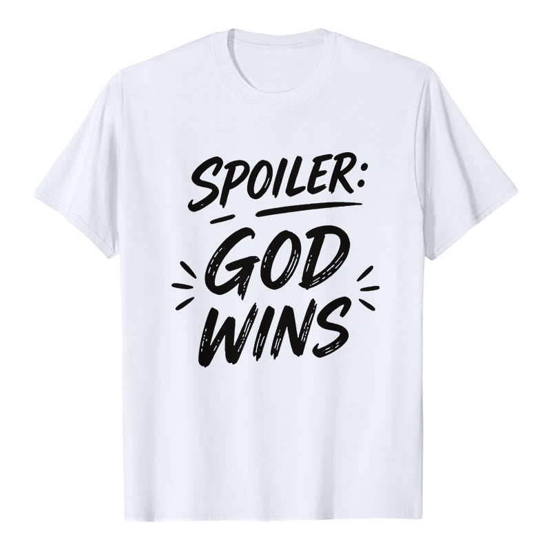 Christianartworkshop Spoiler : T-shirt premium à manches courtes God Wins - Blanc - 2XL - image 2