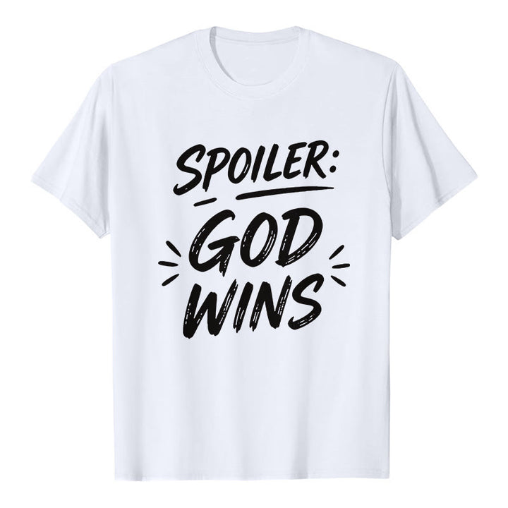 Christianartworkshop Spoiler : T-shirt premium à manches courtes God Wins - Blanc - 2XL - image 2