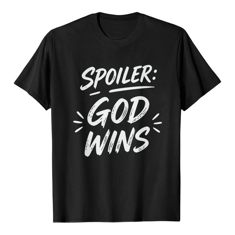 Christianartworkshop Spoiler : T-shirt premium à manches courtes God Wins - Noir - 2XL - image 1