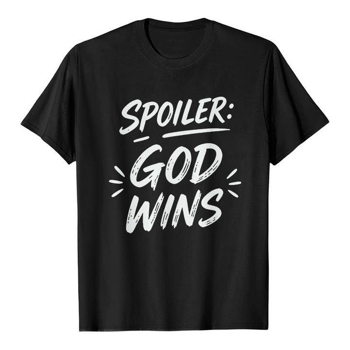 Christianartworkshop Spoiler : T-shirt premium à manches courtes God Wins - Noir - 2XL - image 1