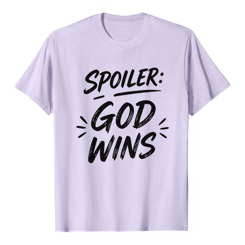 Christianartworkshop Spoiler : T-shirt premium à manches courtes God Wins - Violet - 2XL - image 4