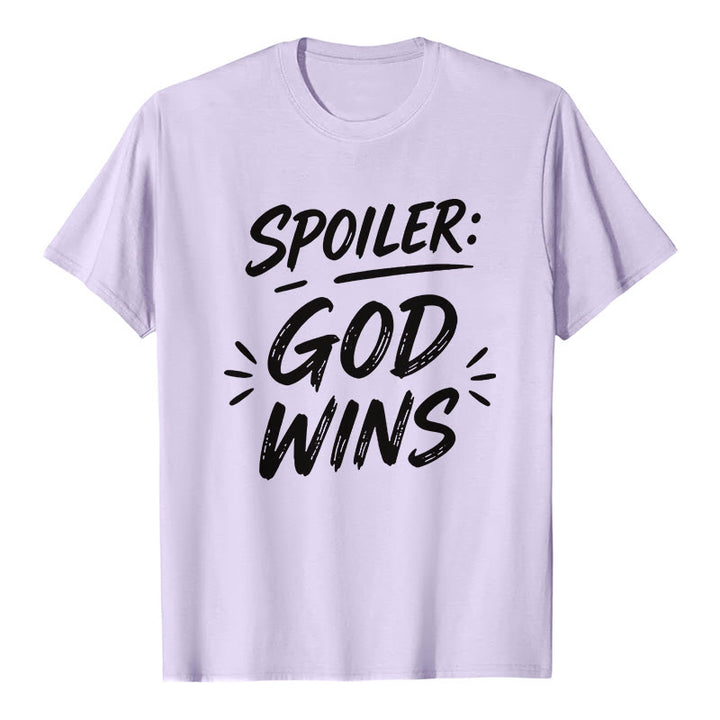 Christianartworkshop Spoiler : T-shirt premium à manches courtes God Wins - Violet - 2XL - image 4